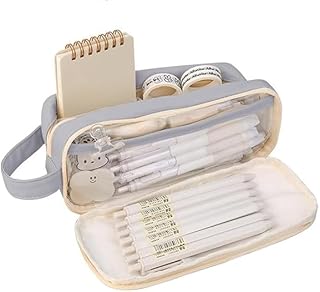 YXTKJ Transparent Pencil Case with 5 Compartments
