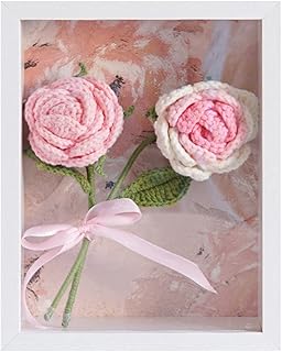 Handmade Knit Flowers Photo Frame Bouquet