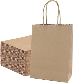 Vivva 100pcs Brown Paper Bags 15x8x21