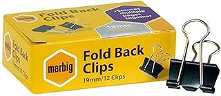MARBIG Fold Back Clips 19mm Box 12
