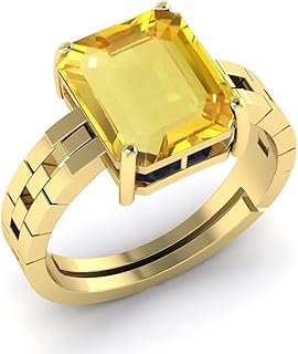 RRVGEM Yellow Sapphire Ring 13.50 Carat Certified Natural Unt
