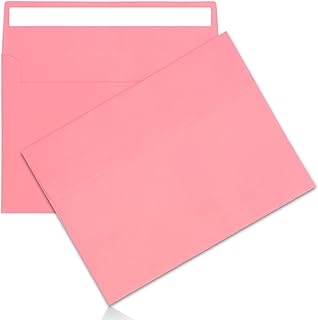 50 Packs A7 Pink Envelopes 5x7 Inch Self Seal