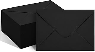 50 Packs of Black A7 Envelopes for Invitation