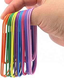 40-Pack 4″ Mega Large Paper Clips – 8 Colors,
