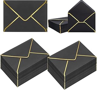 50Pcs A7 Envelopes with Gold Border