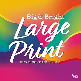 Big & Bright Large Print 12x24 Monthly Wall Calendar