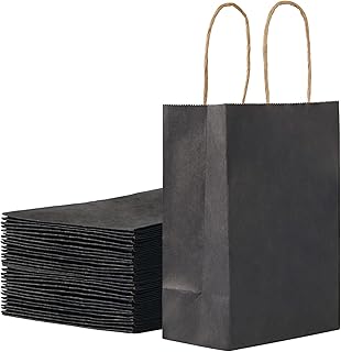 50 Pcs Kraft Paper Gift Bags with Handles