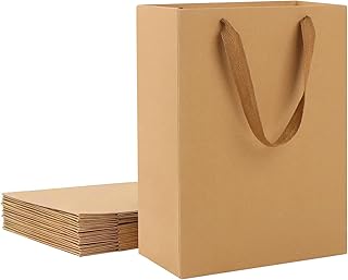 OundarM 12 Pack Brown Kraft Paper Gift Bags