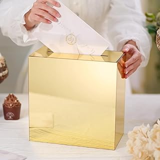 Gold Mirror Acrylic Wedding Card Box