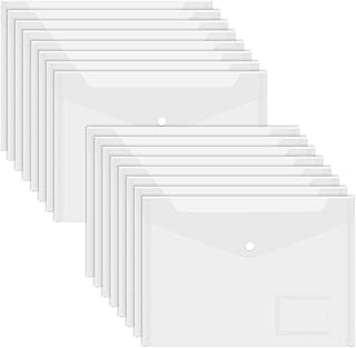 40PCS A4 Plastic Filing Envelopes with Label