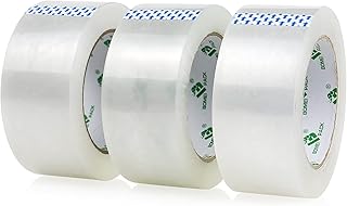 BOMEI PACK Clear Packing Tape, 3 Rolls