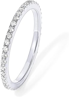PAVOI 14K Gold Plated CZ Eternity Bands Women