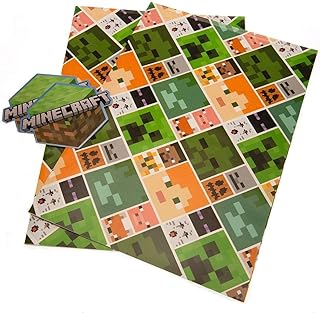 Official Minecraft Gift Wrap 2 Sheets 2 Tags