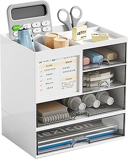 Multifunction Desk Organizer with Drawers