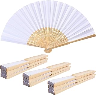 10 Pcs Bamboo Folding Hand Fans