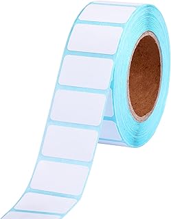 KINBOM 1 Roll White Rectangle Stickers, 1000