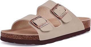 ODOLY Women's Cork Footbed Slide Sandal