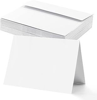 VANRA White Blank Greeting Cards 100 Pack