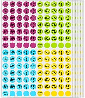 Garage Sale Price Stickers, 4 Styles