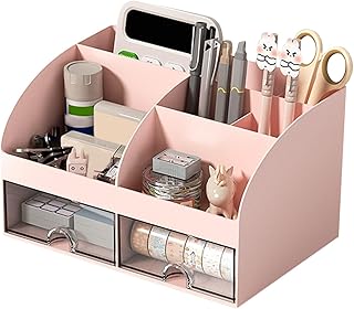 xinyee Desk Organizer with 6 Compartments and 2 Draw
