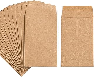 100 Pack Self-Adhesive Kraft Paper Coin Envelopes