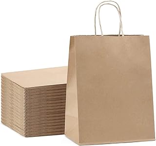 50 Pieces Kraft Paper Bags with Handles