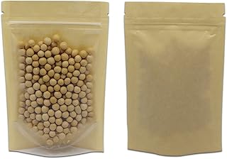 50 Pcs Brown Kraft Paper Zip Lock Stand Up Pouch