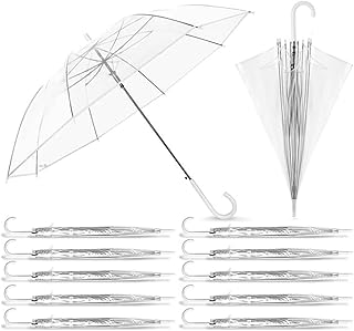 lesolar 12pcs Clear Wedding Stick Umbrellas