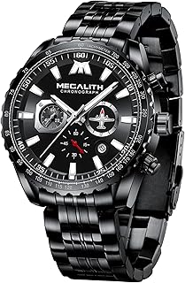 MEGALITH Mens Stainless Steel Chronograph Quartz Watch