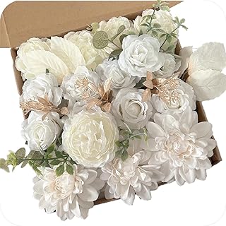 NoriStyle White Flowers Artificial Wedding Bouquets