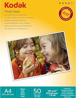 Kodak Matte Finish Photo Paper, 50 Sheets, A4,