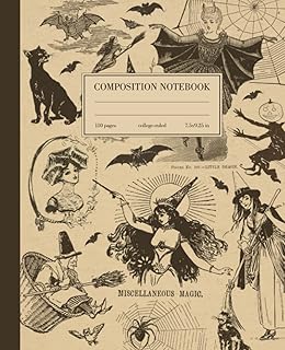 Vintage Witch Illustration Composition Notebook
