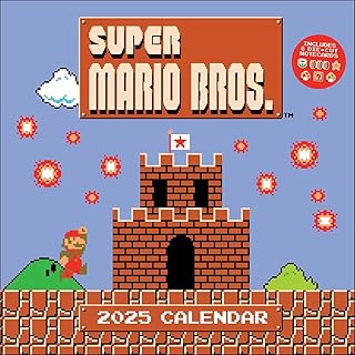 Super Mario Bros. 8-Bit Retro 2025 Wall Calendar