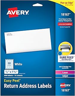 Avery Printable Return Address Labels, 0.5