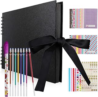 Hianjoo Photo Album Scrapbook with 80 Black Pages