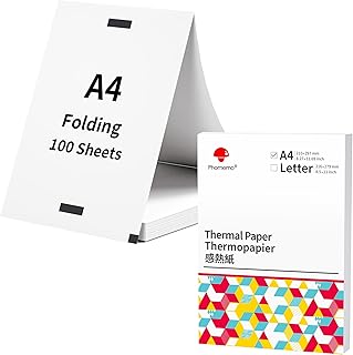 100 Sheets Phomemo Thermal Paper, A4 Fold Paper