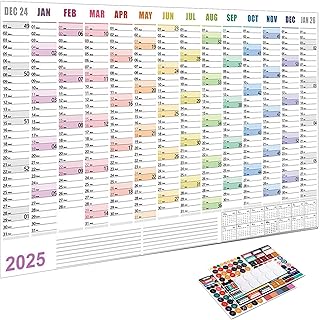 2025 Wall Planner with Colored Stickers