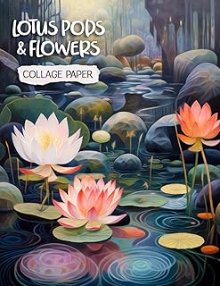 Lotus Pods & Flowers Collage Paper: 25 Art Papers