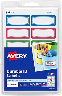 Avery Kids Durable Labels, Multi Coloured, 44 x