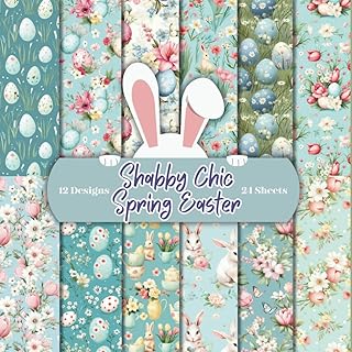 Spring Easter Scrapbook Paper Craft Pad: 12 Vintage Designs, 24