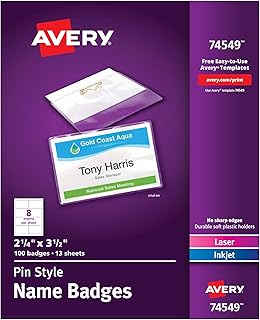 Avery Customizable Name Badges, 2.25