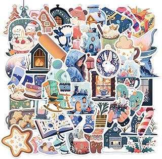 50 Pcs Christmas Snowman Snowflake Stickers