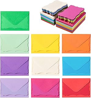 100 Pack Mini Envelopes with Colorful Blank Note Cards