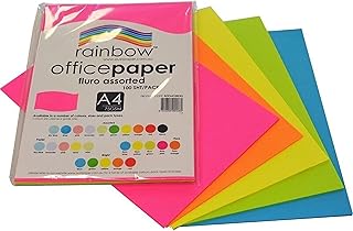 Rainbow A4 Copy Paper 100 Sheets, Fluro Assorted