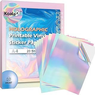 Koala Holographic Sticker Paper 20 Sheets A4 Size