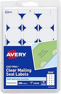 Avery 1″ Round Clear Mailing Seals, 480 Labels