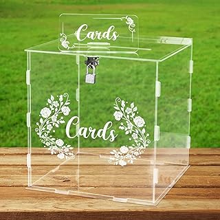 Acrylic Wedding Card Box with Lock & Slot