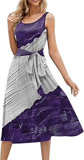 Women's Summer Midi Swing Dress with Pockets