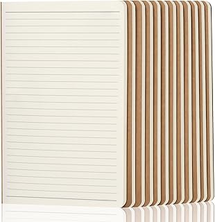 ZCZN 12 Pack A5 Kraft Lined Notebooks