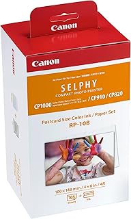 Canon RP-108 Color Ink and Paper Pack, Postcard Size, Compatible